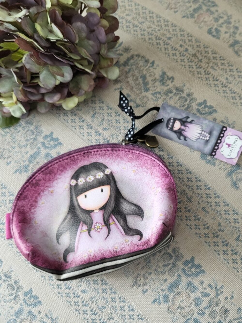 Santoro London Gorjuss Oops a Daisy Mini Pouch Coin Purse Key Ring New